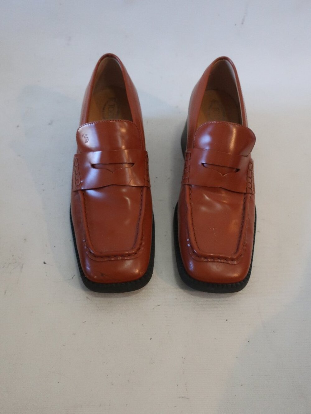 Women Tod's Brown Leather Heeled Penny Loafers 39 EU/US 9
